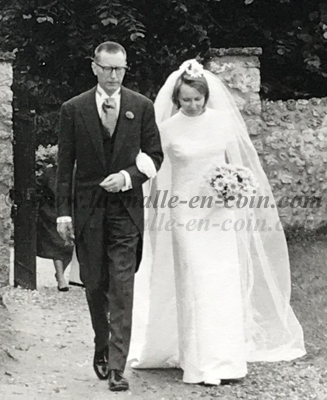 mariage Daniele au bras de son papa 4 juillet 1968 a st lambert