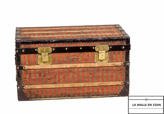 Louis Vuitton Rayee Striped Steamer Trunk Rare Antique Luggage Travel Chest