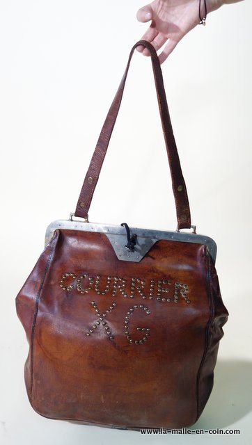 Leather deals bank bag