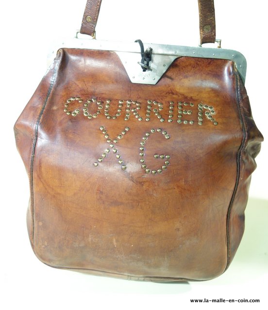 R2168 Leather postal or bank bag