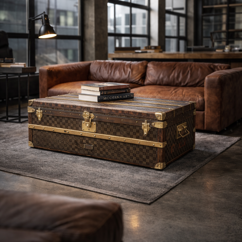 R3418 Malle  cabine  damier  1er  serie 