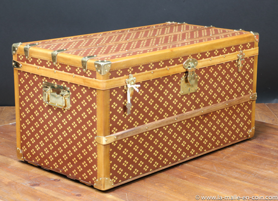 Aux Etats Unis Monogram French Wardrobe Steamer Trunk Like Louis Vuitton