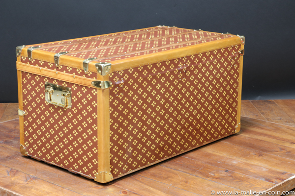 Aux Etats Unis Monogram French Wardrobe Steamer Trunk Like Louis Vuitton