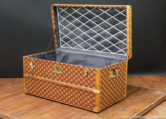 Aux Etats Unis Monogram French Wardrobe Steamer Trunk Like Louis Vuitton