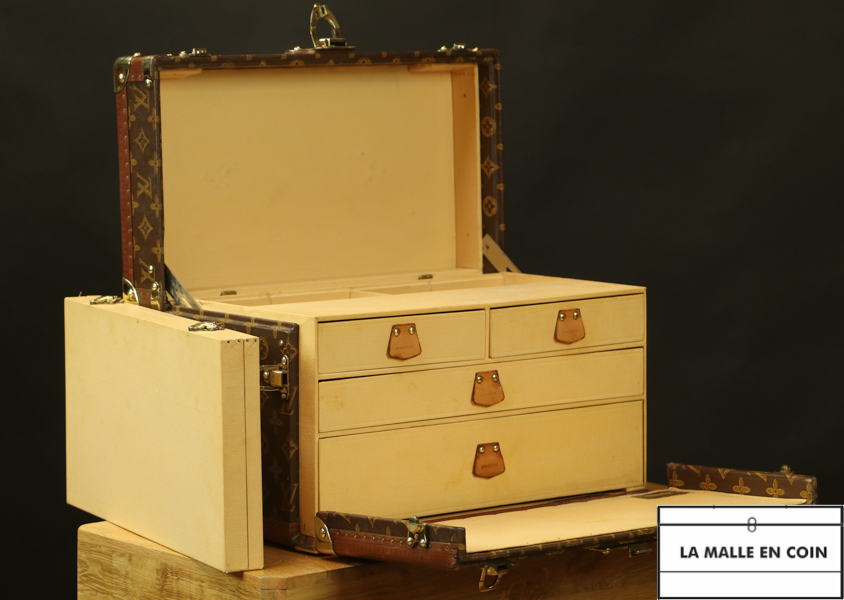 This Vanity case from the luxury brand Louis Vuitton is exceptional, by its  configuration as a chest of drawers
