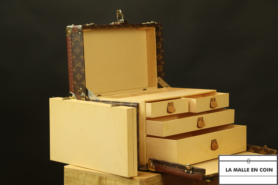 This Vanity case from the luxury brand Louis Vuitton is exceptional, by its  configuration as a chest of drawers