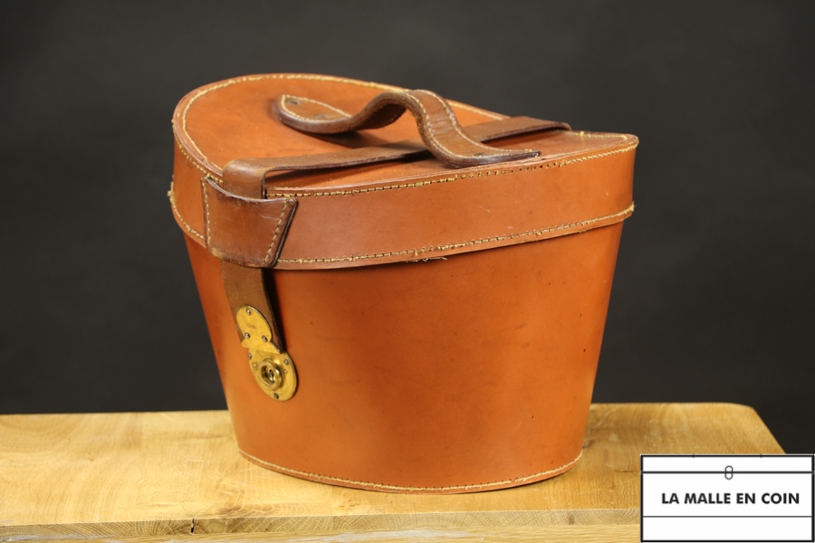 Leather and brass hat trunk