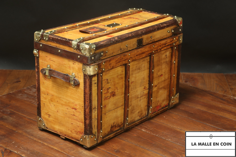 Malles décoratives : R3154 Malle bois restaurer facon kintsugi