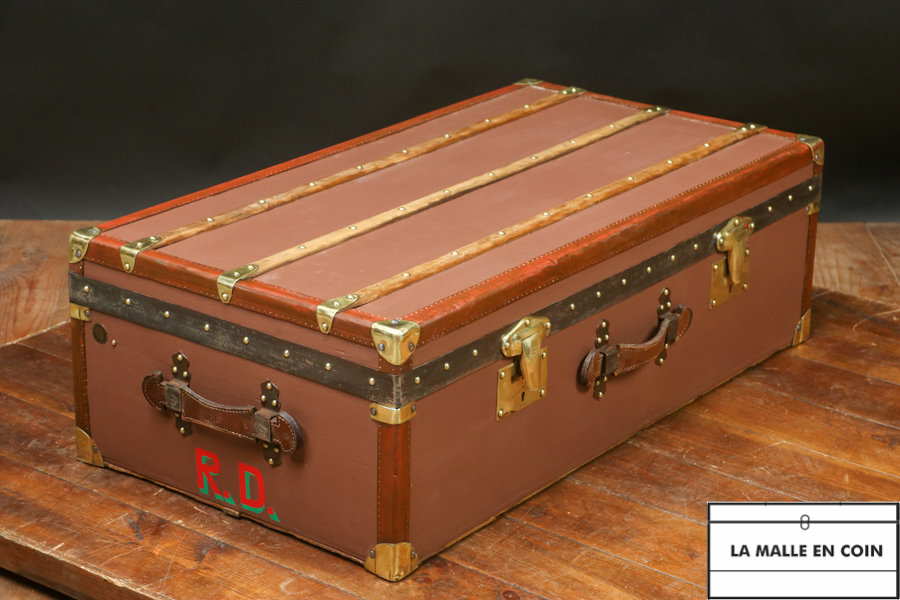 Amazing MOYNAT Cabin Trunk in beige canvas and leather For Sale at 1stDibs