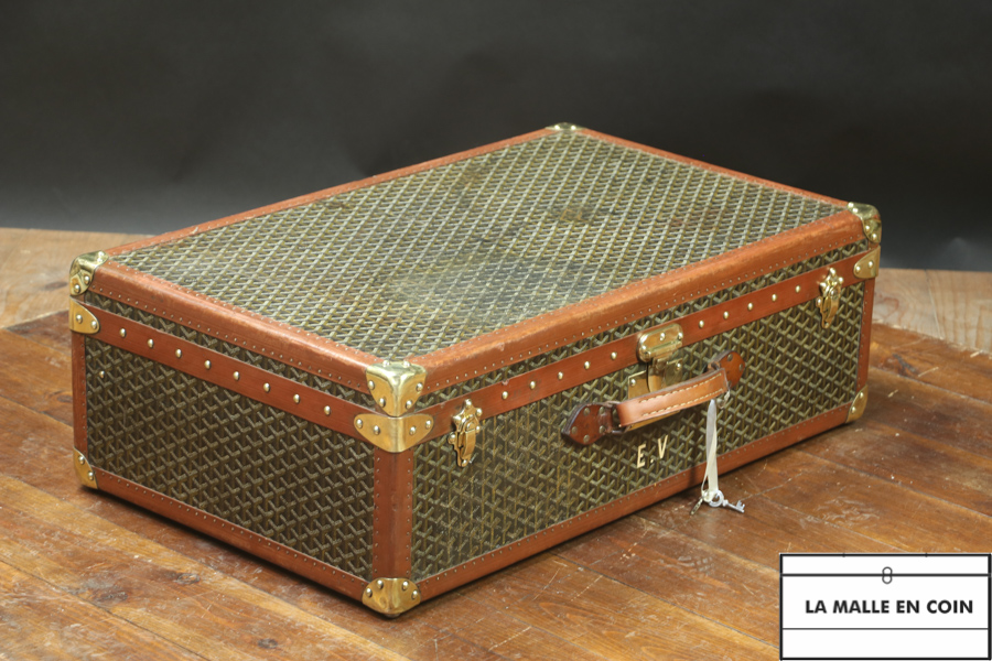 Suitcase Goyard with chevron, width of 80cm