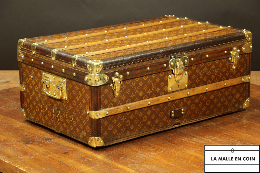 Louis Vuitton Steamer Trunk Monogram Canvas With Original Trays Antique  Luggage