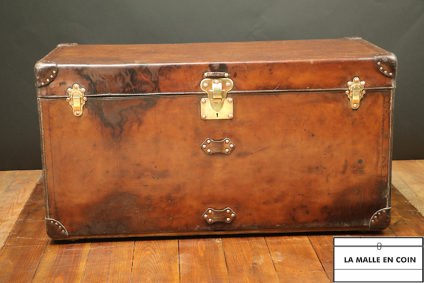 Large Antique Louis Vuitton Steamer Trunk in Full Leather