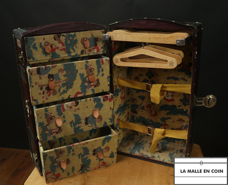 Petite Malle Ancienne Pour Poupée - Bois, Fabriquée En France