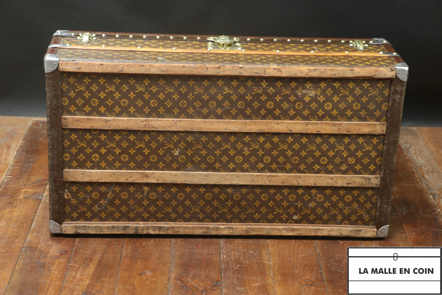 French Wardrobe Steamer Trunk with Stencil Monogram from Louis