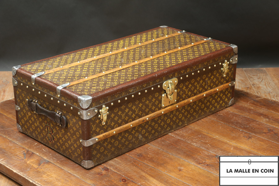 Cabin trunk monogrammed with Louis Vuitton stencil