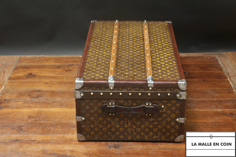 Cabin trunk monogrammed with Louis Vuitton stencil
