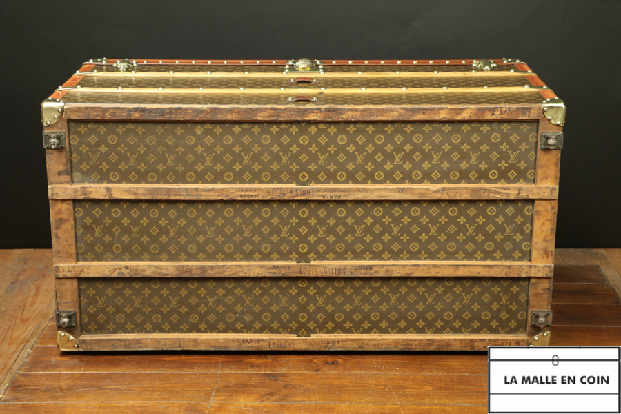 1920s Louis Vuitton Steamer Trunk in Stenciled Monogram 