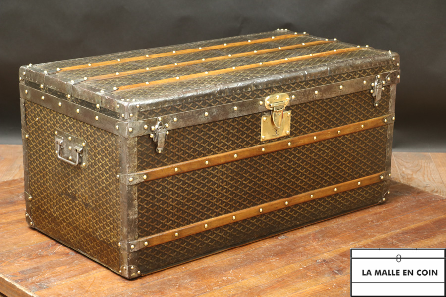 Goyard steamer trunk - SOLD chevron canvas  