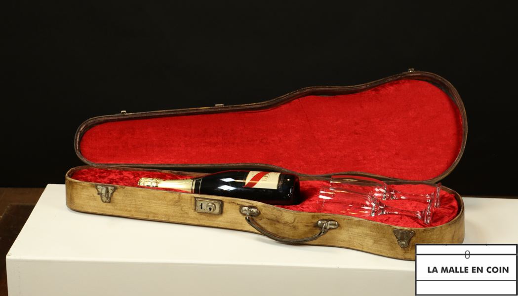 R1396  Wood Violin Case Champagne