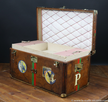 Luxury Antique Wardrobe Trunk by Goyard With Key 