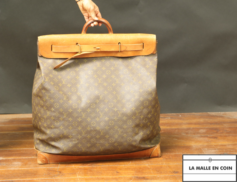 Bag Steamer Bag Leather and Monogram Canvas