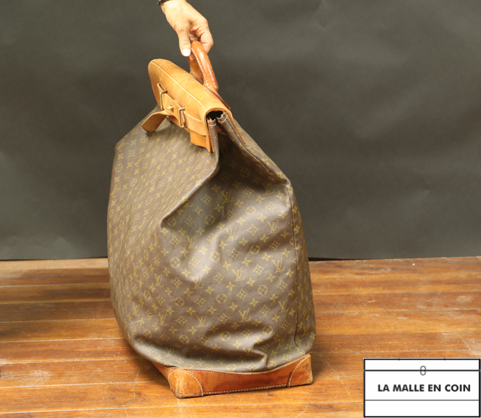 sac de voyage louis vuitton steamer bag travel bag en toile monogram et  cuir naturel