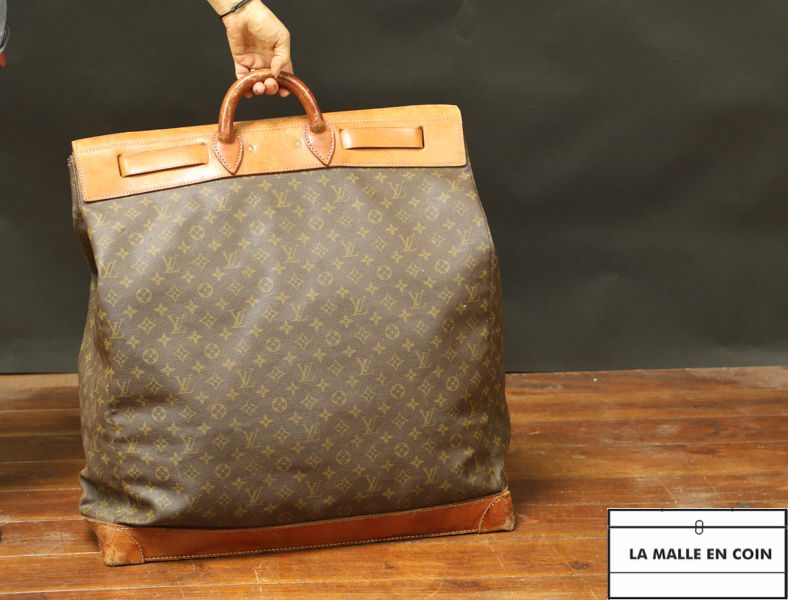 Bag Steamer Bag Leather and Monogram Canvas