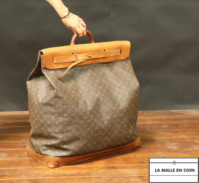 sac de voyage louis vuitton steamer bag travel bag en toile monogram et  cuir naturel