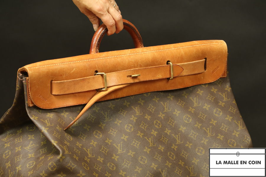 sac de voyage louis vuitton steamer bag travel bag en toile monogram et  cuir naturel