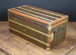 Moynat monogrammed steamer trunk