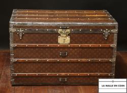 Aux Etats Unis Monogram French Wardrobe Steamer Trunk Like Louis Vuitton