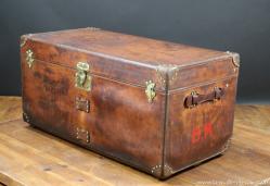 Goyard leather steamer trunk