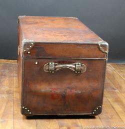 Goyard leather steamer trunk