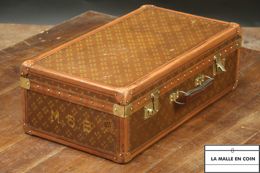 Aux Etats Unis Monogram French Wardrobe Steamer Trunk Like Louis Vuitton